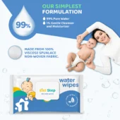 99% Pure Water Wipes With Lid, Made With Organic 100% Biodegradable Fabric - Image 2