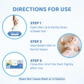 99% Pure Water Wipes With Lid, Made With Organic 100% Biodegradable Fabric - Image 4