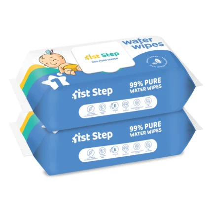 99% Pure Water Wipes With Lid, Made With Organic 100% Biodegradable Fabric (144 Wipes)