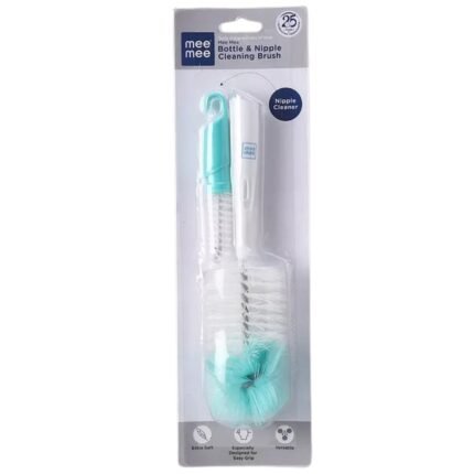 Easy Grip Thick Bristles Bottle and Nipple Cleaning Brush for Regular & Wide Neck Bottles - Green