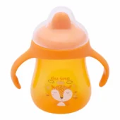 Matte Collection BPA Free Polypropylene Hard Spout Sipper with Twin Handles for Easy Grip - Orange