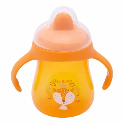 Matte Collection BPA Free Polypropylene Hard Spout Sipper with Twin Handles for Easy Grip - Orange