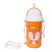 Matte Collection Ideal for Montessori BPA Free Polypropylene Soft Straw Sipper with Twin Handles for Easy Grip - Orange - Image 3
