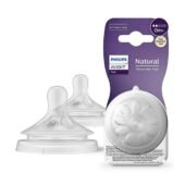Avent Philips Natural Response Bottle Teat Baby Bottle Flow 4 Teats for Babies BPA Free - Pack of 2