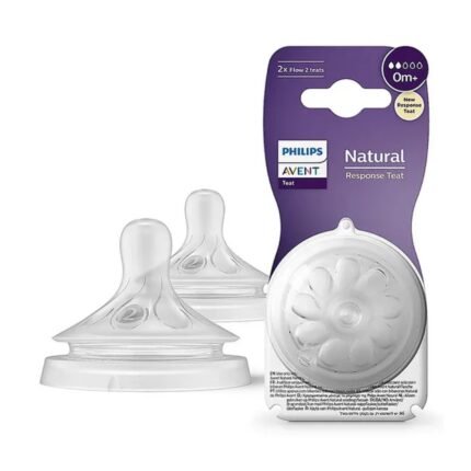 Avent Philips Natural Response Bottle Teat Baby Bottle Flow 4 Teats for Babies BPA Free - Pack of 2