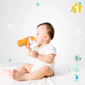 Matte Collection Ideal for Montessori BPA Free Polypropylene Soft Straw Sipper with Twin Handles for Easy Grip - Orange - Image 4