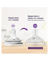 Avent Philips Natural Response Bottle Teat Baby Bottle Flow 4 Teats for Babies BPA Free - Pack of 2 - Image 2