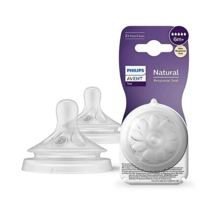 Avent Philips Natural Response Bottle Teat Baby Bottle Flow 5 Teats for Babies BPA Free - Pack of 2