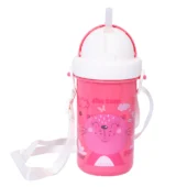 Matte Collection Ideal for Montessori BPA Free Polypropylene Soft Straw Sipper with Twin Handles for Easy Grip - Pink - Image 3