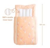 Muslin Carry Bed - Peach (100% Organic Muslin) - Image 2