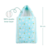 Muslin Carry Bed - Blue (100% Organic Muslin) - Image 2