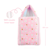 Muslin Carry Bed - Pink (100% Organic Muslin) - Image 2