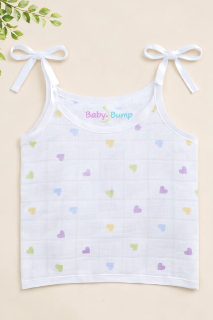 Muslin Strap Knot Jabla - Little Hearts
