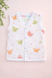 Muslin Front Open Jabla - Blush Wings