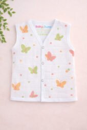 Muslin Front Open Jabla - Blush Wings