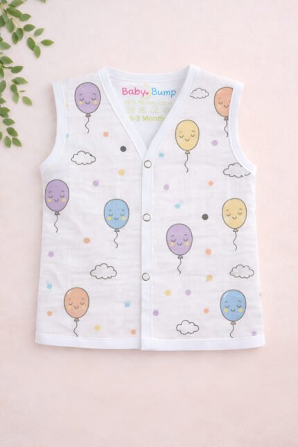 Muslin Front Open Jabla - Happy Ballons