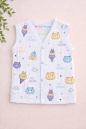 Muslin Front Open Jabla -Ice Cream