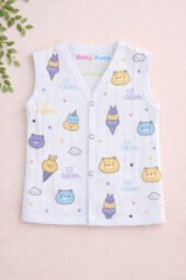 Muslin Front Open Jabla -Ice Cream