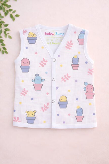 Muslin Front Open Jabla - Smiley Cactus