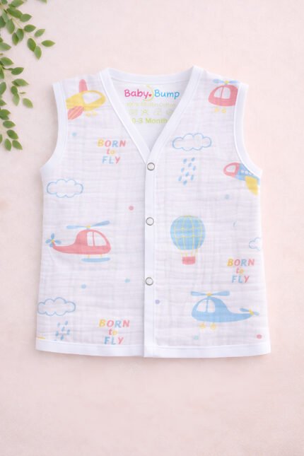 Muslin Front Open Jabla - Born to Fly