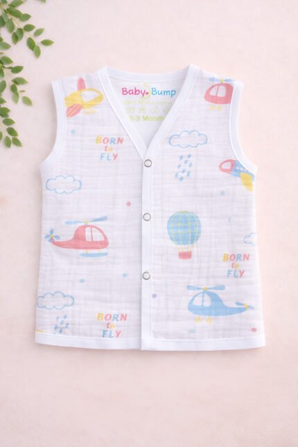 Muslin Front Open Jabla - Born to Fly