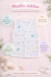 Muslin Front Open Jabla & Nappy (Single) - Tweety Cutie - Image 3