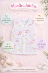 Muslin Front Open Jabla & Nappy (Single) - Blushy Fox - Image 3