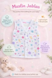 Muslin Front Open Jabla & Nappy (Single) - Playtime Sprinkle - Image 3