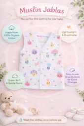 Muslin Front Open Jabla & Nappy (Single) - Halloween Veggies - Image 3