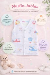 Muslin Front Open Jabla & Nappy (Single) - Born to Fly - Image 3