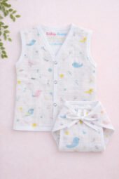Muslin Front Open Jabla & Nappy set -Pack of 3 (Combo -1) - Image 3