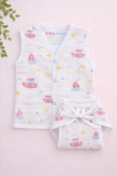 Muslin Front Open Jabla & Nappy set -Pack of 3 (Combo -5) - Image 4