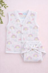 Muslin Front Open Jabla & Nappy set -Pack of 3 (Combo -4) - Image 2