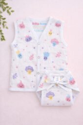 Muslin Front Open Jabla & Nappy (Single) - Halloween Veggies