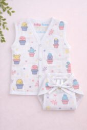 Muslin Front Open Jabla & Nappy set -Pack of 5 (Combo -2) - Image 3