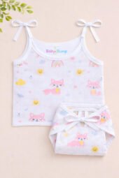 Muslin Strap Knot Jabla & Nappy (Single) - Blushy Fox