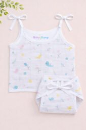 Muslin Strap Knot Jabla & Nappy (Single) - Tweety Cutie