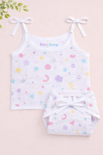 Muslin Strap Knot Jabla & Nappy (Single) - Playtime Sprinkle