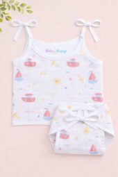 Muslin Strap Knot Jabla & Nappy set -Pack of 5 (Combo -2) - Image 2