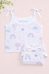 Muslin Strap Knot Jabla & Nappy (Single) - Air Balloons