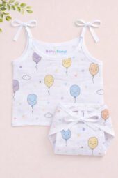 Muslin Strap Knot Jabla & Nappy (Single) - Happy Balloons