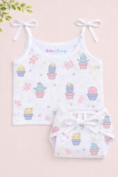 Muslin Strap Knot Jabla & Nappy (Single) - Smiley Cactus