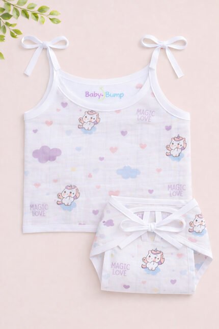 Muslin Strap Knot Jabla & Nappy (Single) - Magic Love