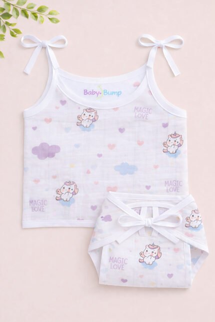 Muslin Strap Knot Jabla & Nappy (Single) - Magic Love