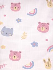 Muslin Front Open Jabla & Nappy (Single) - Bunny Bear - Image 2