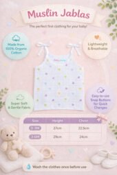 Muslin Strap Knot Jabla - Little Hearts - Image 3