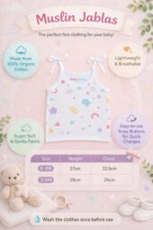 Muslin Strap Knot Jabla & Nappy (Single) - Playtime Sprinkle - Image 3