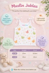 Muslin Strap Knot Jabla - Blush Wings - Image 3