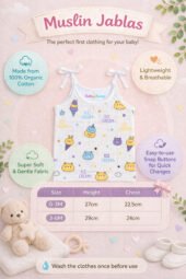 Muslin Strap Knot Jabla - Ice Cream - Image 3