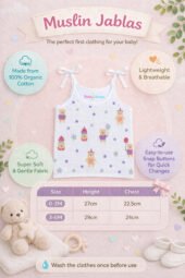 Muslin Strap Knot Jabla - Teddy Bear - Image 3